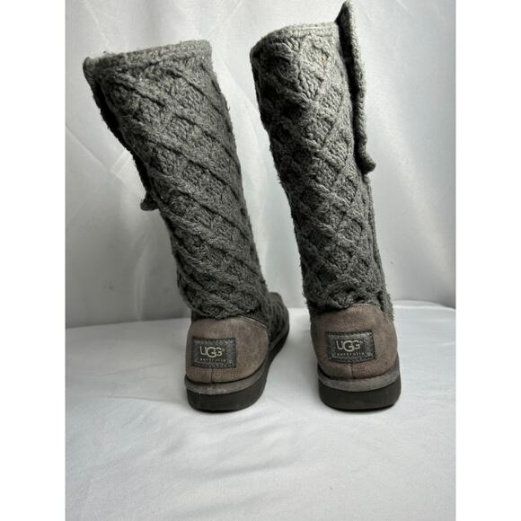 Ugg Cardy dark grey sweater classic tall 3 button womens boots SZ 4 - Picture 3 of 7